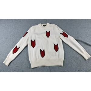 Rag & Bone Sweater Womens Xs Ivory Jackson Arrow Print Wool Crew Neck Pullover